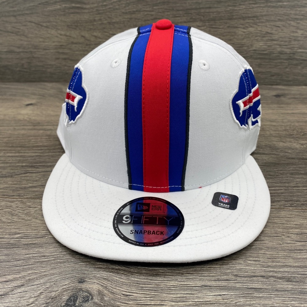 New Era Buffalo Bills Snapback Hat Mens OSFM White Red Blue NFL 9FIFTY Cap